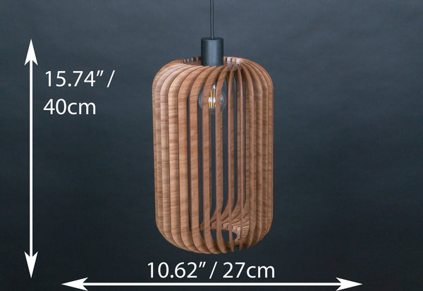 Wood Pendant Light, Mid-Century Nordic Fixture