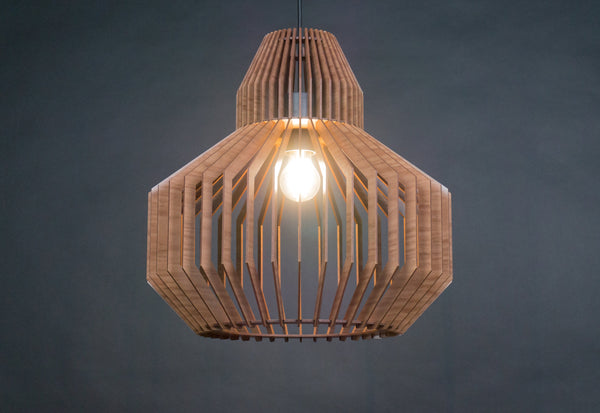 Wooden Pendant Light, Scandinavian Modern Fixture