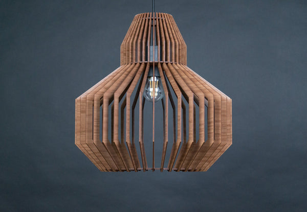 Wooden Ceiling Light, Scandinavian Pendant Fixture