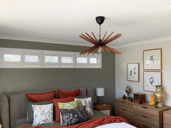 Geometric Wood Pendant Light: Modern Chandelier Lighting