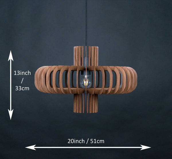 Walnut HDF Pendant Light: Modern Scandinavian Style
