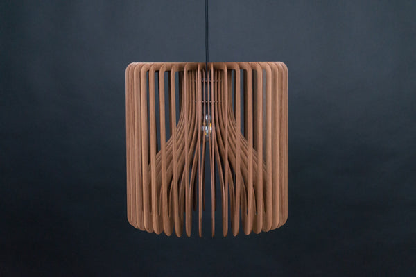 Walnut HDF Pendant Light: Modern Wood Fixture