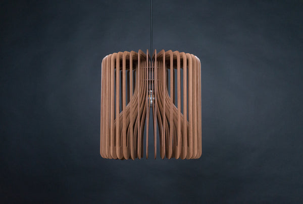 Walnut HDF Wood Pendant Lamp: Modern Ceiling Fixture