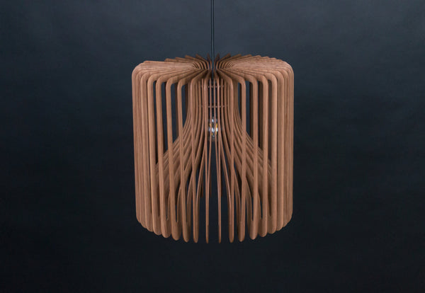 Walnut HDF Wood Pendant Lamp: Modern Ceiling Fixture