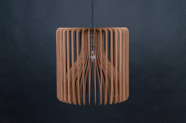 Walnut HDF Wood Pendant Lamp: Modern Ceiling Fixture