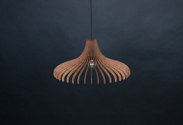Walnut Pendant Light, Scandinavian Wood Chandelier