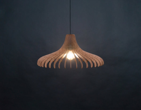 Walnut Pendant Light, Scandinavian Wood Chandelier