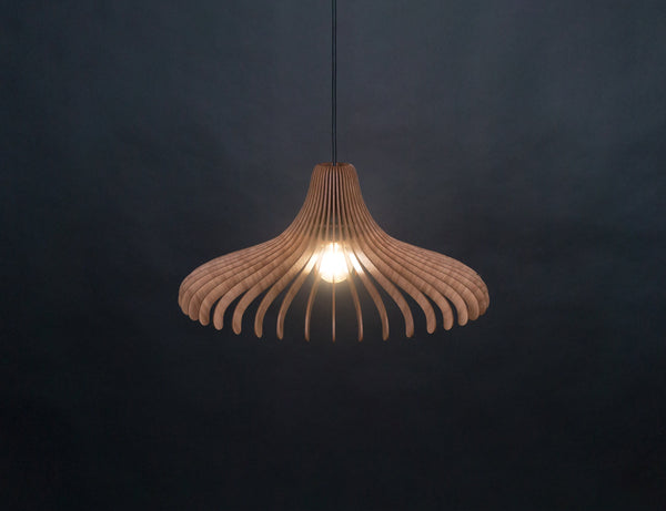 Walnut Pendant Light, Scandinavian Wood Chandelier