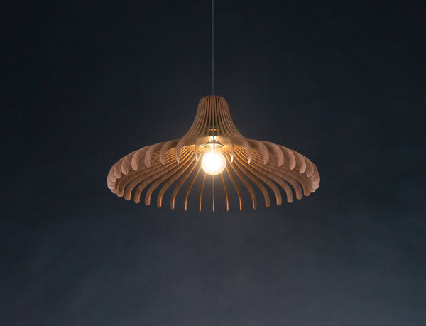 Walnut Pendant Light, Scandinavian Wood Chandelier