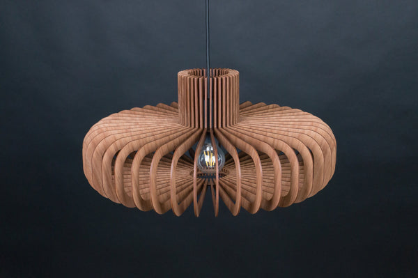 Walnut HDF Pendant Light: Scandinavian Style Wood Light Fixture