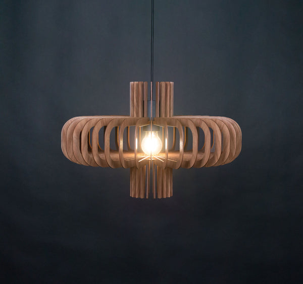Walnut HDF Pendant Light: Modern Scandinavian Style