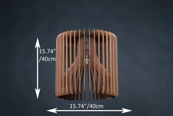 Walnut HDF Pendant Light: Modern Wood Fixture