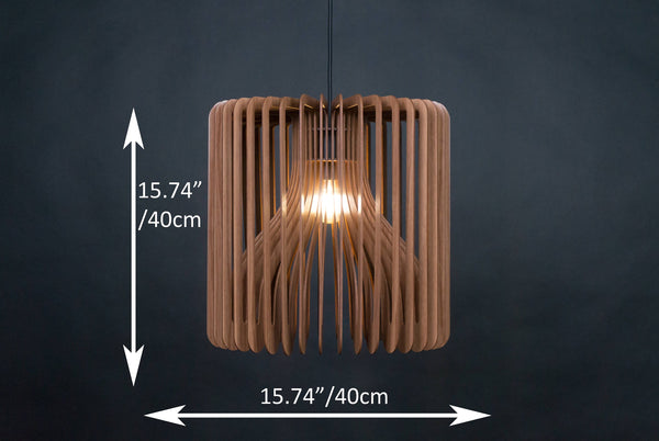 Walnut HDF Wood Pendant Lamp: Modern Ceiling Fixture