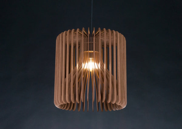 Walnut HDF Wood Pendant Lamp: Modern Ceiling Fixture