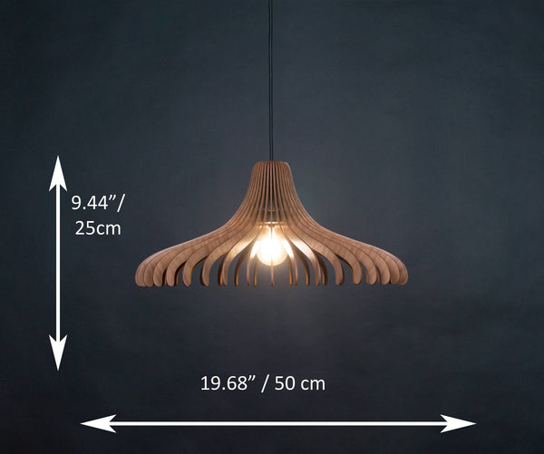 Walnut Pendant Light, Scandinavian Wood Chandelier