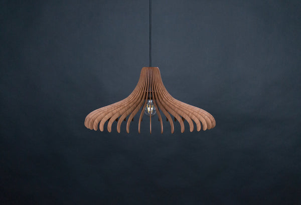 Walnut Pendant Light, Scandinavian Wood Chandelier