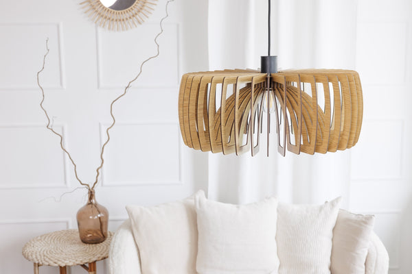Wooden Ceiling Lamp, Geometric Chandelier Pendant Light