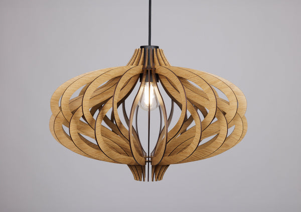 Wooden Pendant Light, Statement Entryway Staircase Chandelier