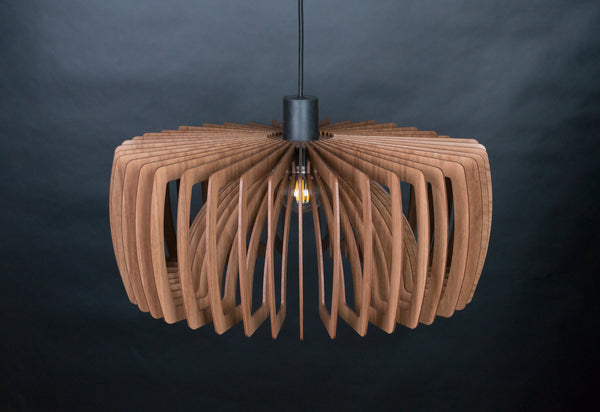 Geometric Wood Pendant Light: Modern Dining Chandelier