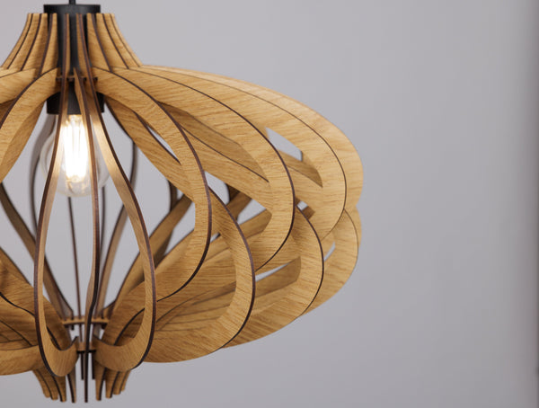 Wooden Pendant Light, Statement Entryway Staircase Chandelier