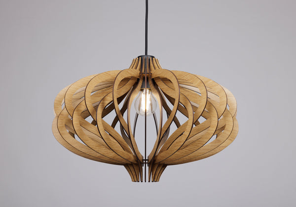 Wooden Pendant Light, Statement Entryway Staircase Chandelier