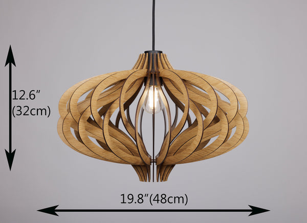 Wooden Pendant Light, Statement Entryway Staircase Chandelier