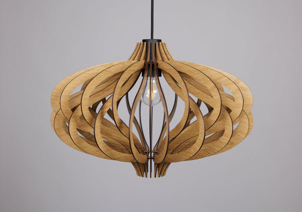 Wooden Pendant Light, Statement Entryway Staircase Chandelier
