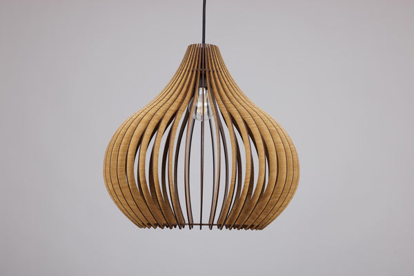 Mid-Century Scandinavian Wood Pendant Light