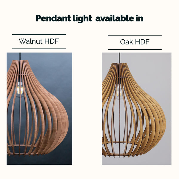 Mid-Century Scandinavian Wood Pendant Light
