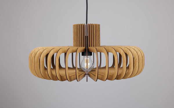Walnut HDF Pendant Light: Scandinavian Style Wood Light Fixture