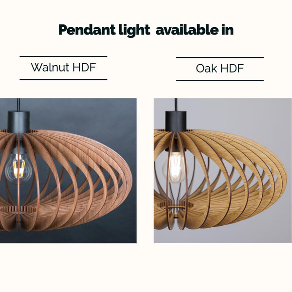 Wooden Ceiling Light, Geometric Dining Pendant