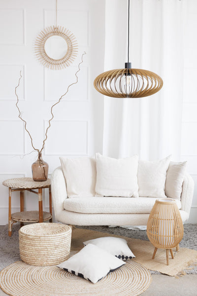 Wooden Ceiling Light, Geometric Dining Pendant