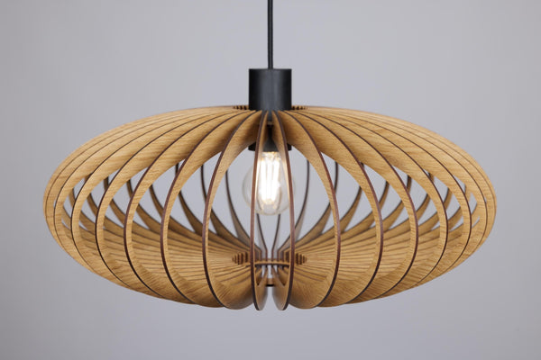 Wooden Ceiling Light, Geometric Dining Pendant