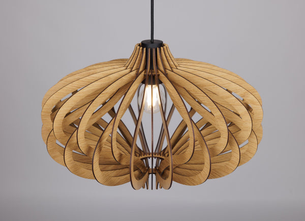 Wood Pendant Light, Scandinavian Geometric Ceiling Light