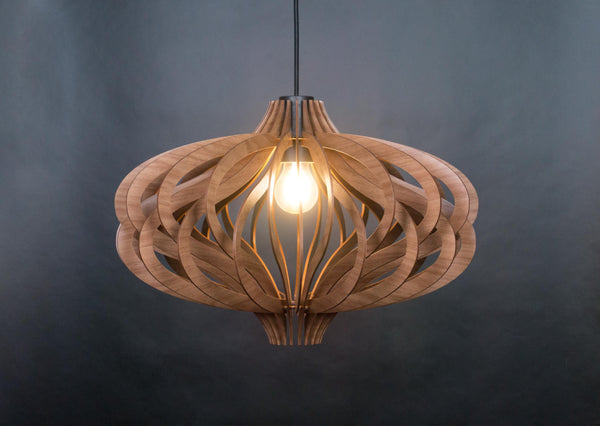 Wooden Pendant Light, Statement Entryway Staircase Chandelier