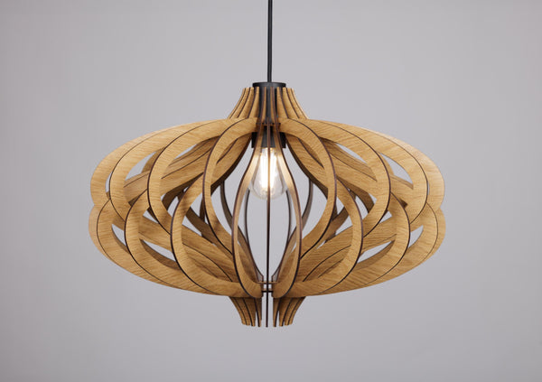 Wood Pendant Light, Scandinavian Geometric Ceiling Light