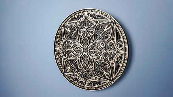 Mandala Wall Art, Sacred Geometry Decor in Wood for Boho Homes