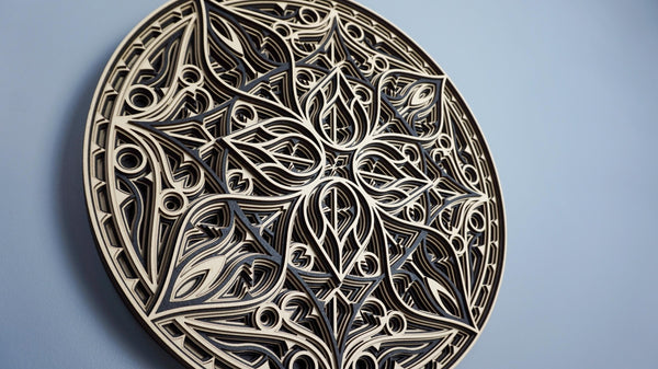 Mandala Wall Art, Sacred Geometry Decor in Wood for Boho Homes