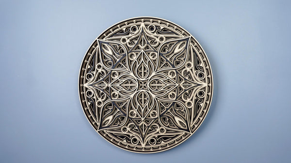 Mandala Wall Art, Sacred Geometry Decor in Wood for Boho Homes