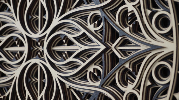 Mandala Wall Art, Sacred Geometry Decor in Wood for Boho Homes