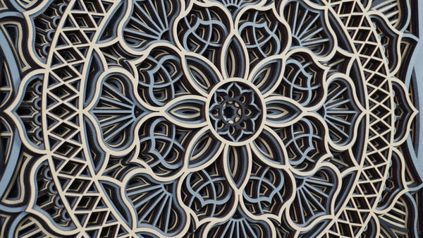 Layered Wood Mandala Wall Art, Bohemian Spiritual gift Decor, Large Meditation Piece.