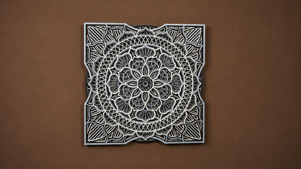 Layered Wood Mandala Wall Art, Bohemian Meditation Decor