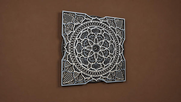 Layered Wood Mandala Wall Art, Bohemian Spiritual gift Decor, Large Meditation Piece.