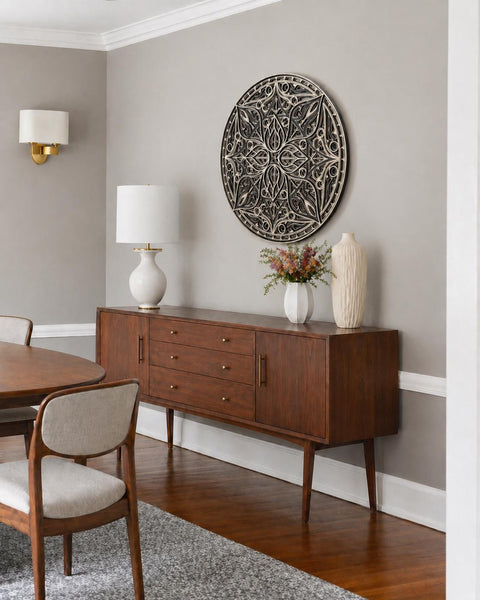 Mandala Wall Art, Sacred Geometry Decor in Wood for Boho Homes