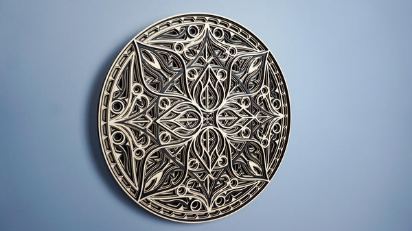 Mandala Wall Art, Sacred Geometry Decor in Wood for Boho Homes