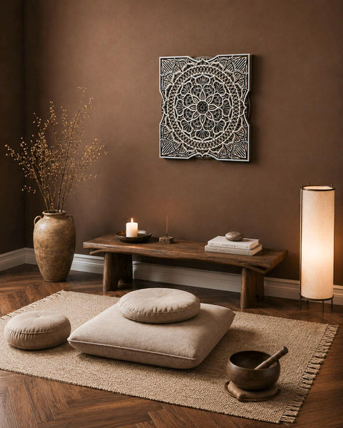 Layered Wood Mandala Wall Art, Bohemian Spiritual gift Decor, Large Meditation Piece.