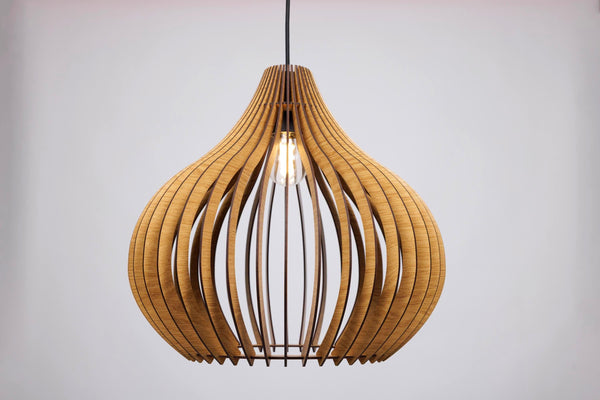 Scandinavian Wooden Pendant Light, Mid-Century Lamp