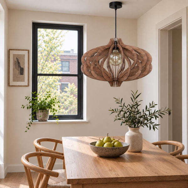 Wood Chandelier, Modern Kitchen Island Hanging Fixture