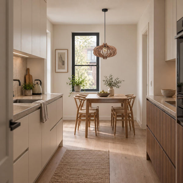 Wood Chandelier, Modern Kitchen Island Hanging Fixture